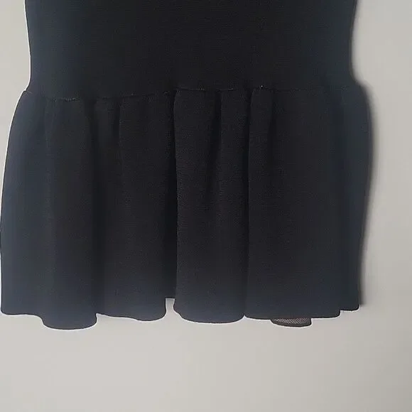 NWT Torn Ronny Kobo XS Baroque Vivienne Peplum Sweater Top Coquette Goth Black - Picture 5 of 10